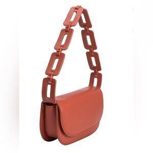 Melie Bianco: INEZ RUST SMALL VEGAN LEATHER SHOULDER BAG
